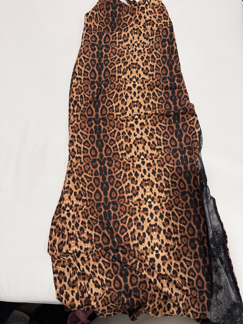 Leopard Print Midi Skirt - Brown/Black